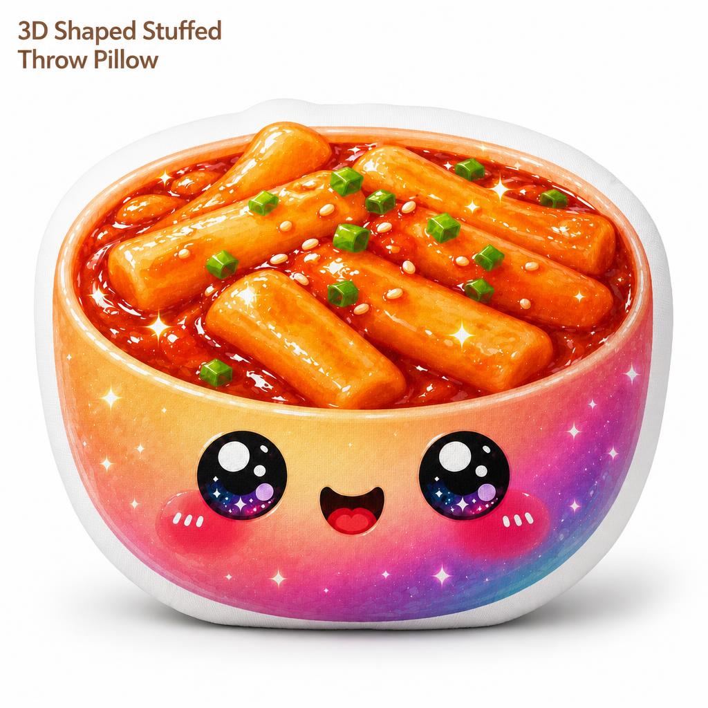 토크포끼 귀여운 한국 음식 매운 떡 플러시 베개 쿠션  - Tteokbokki Rice Cake 리뷰 및 가격