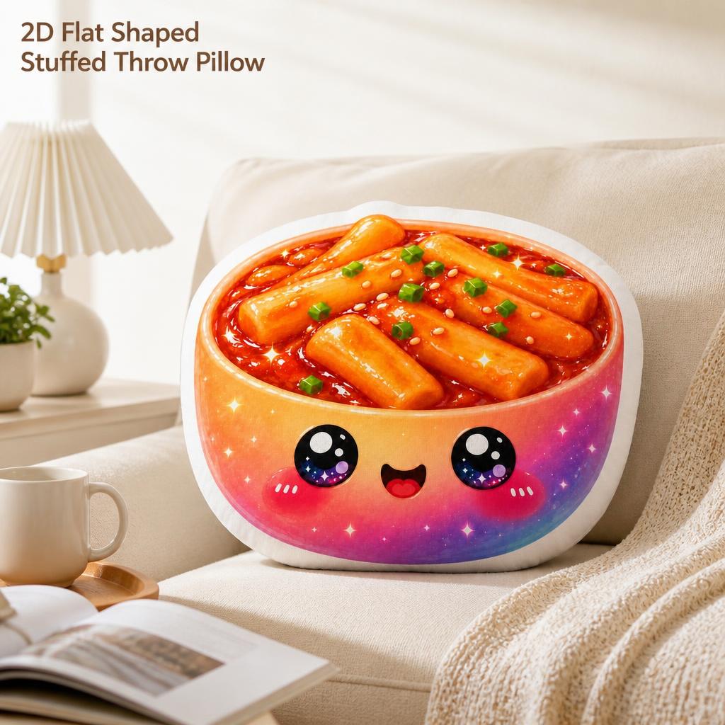 토크포끼 귀여운 한국 음식 매운 떡 플러시 베개 쿠션  - Tteokbokki Rice Cake 리뷰 및 가격